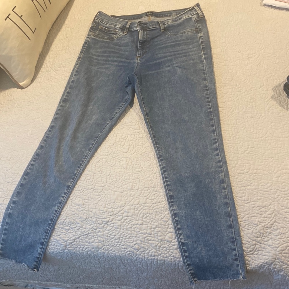 Jeans are in excellent condition. They were used maybe 2-3 times and put away.